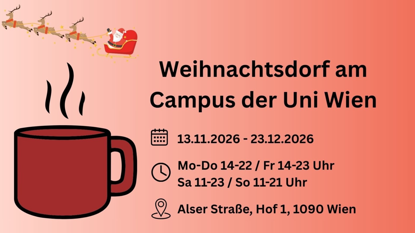 Weihnachtsdorf am Campus der Universität Wien